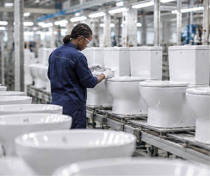 Hwani quality inspection in the sanitary ware factory