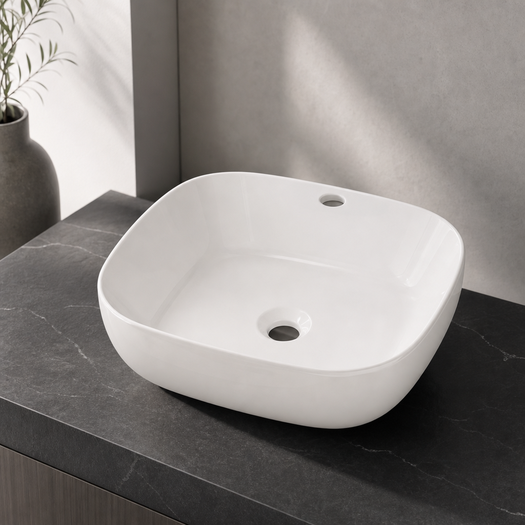 Countertop basin route